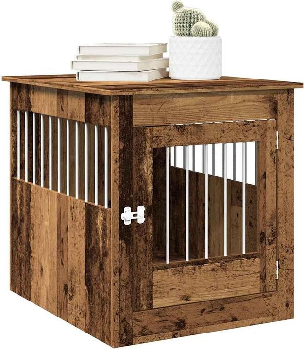 Actual product image vidaXL Furniture-style dog cage in reclaimed wood look 64.5x80x71 cm