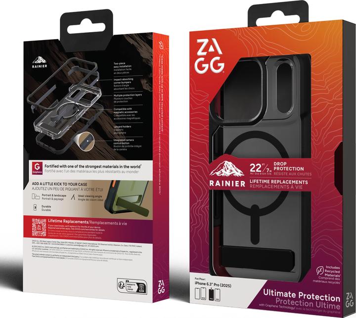 Image du produit Zagg Case für Apple iPhone 17 Pro Rainier Snap mit Kickstand smoke black (Apple iPhone 17 Pro)