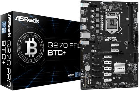 AsRock Q270 PRO BTC+ MINING MAINBOARD (LGA 1151, Intel Q270, ATX)