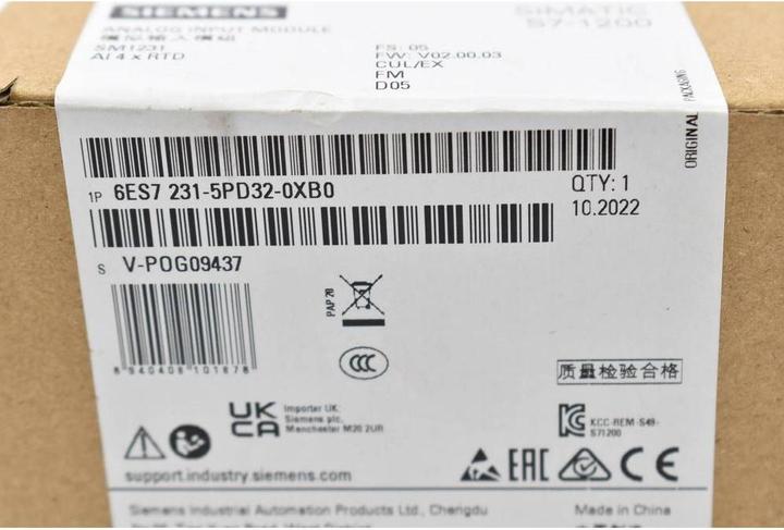 Nährwerte und Zutaten Siemens S7-1200 ANALOG INPUT SM 1231 RTD, 4 AI