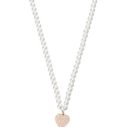 Liu Jo, Halsschmuck, Essential Bronze Heart Pearl Necklace LJ2157