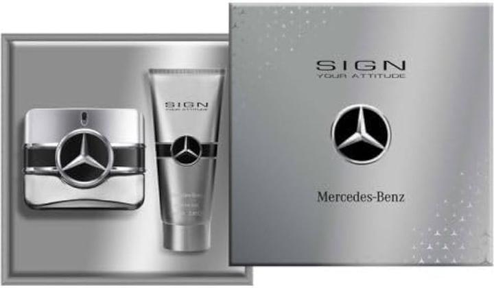 Mercedes-Benz Sign Your Attitude for Men 2 Piece Gift Set 3.4oz EDP Spray 2.6oz Shower Gel (Parfum Set)