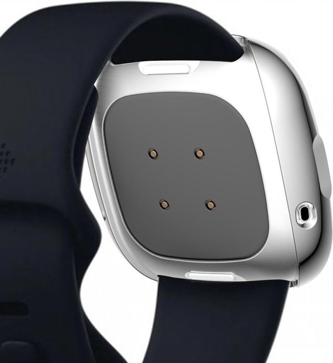 Actual product image Cover-Discount Fitbit Versa 3 / Sense - Rubber Protection Case silver