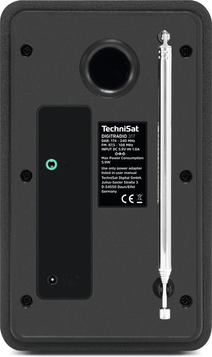 Immagine prodotto TechniSat DigitRadio 317 schwarz (DAB, FM, Bluetooth)