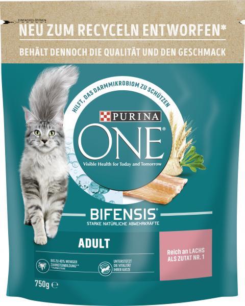 Immagine prodotto Purina ONE Salmone e cereali integrali per adulti (Adulto, 750 g)
