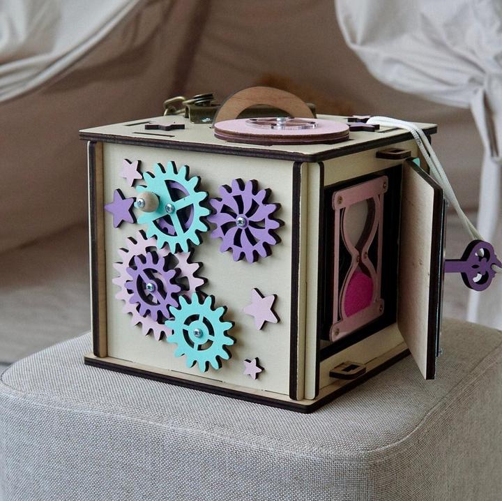 Actual product image Activity Board Handmade activity cube, activity centre, travel busy cube, busy cube for children