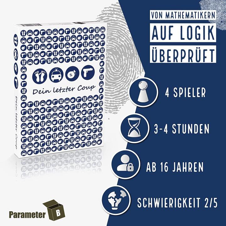 Image du produit Parameter B PARPB002 - Dein letzter Coup - Jeu du dîner mystère, pour 4 joueurs, à partir de 16 ans (édition FR) (Allemand)