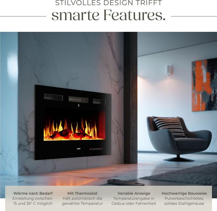 Image du produit tectake Cheminée murale électrique