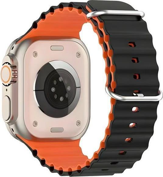 Immagine prodotto Beline pasek Apple Watch Silicone Waves 42/44/45/49mm czarno-pomarańczowy /nero-arancio box (Materiale sintetico, Silicone)