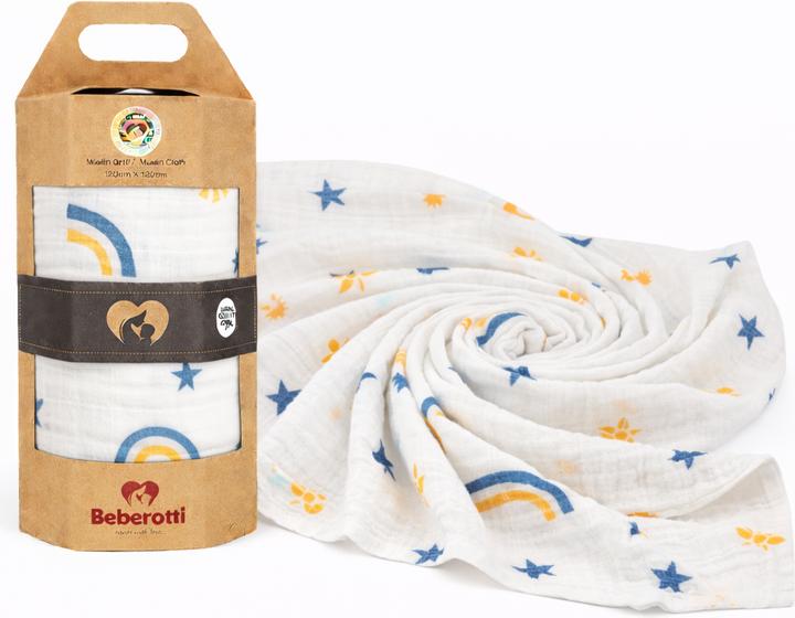 Actual product image Beberotti Organic Muslin Swaddle Blanket (120 cm, 120 cm)