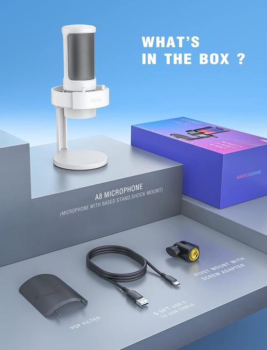 Produktbild Fifine A8 white Professional Recording USB Microphone