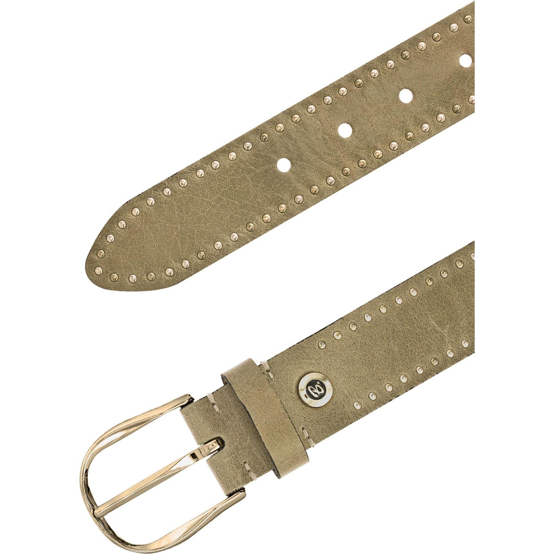 Thumbnail - B.Belt, Damen, Gürtel, Nietengürtel Leder, Grün, (85)