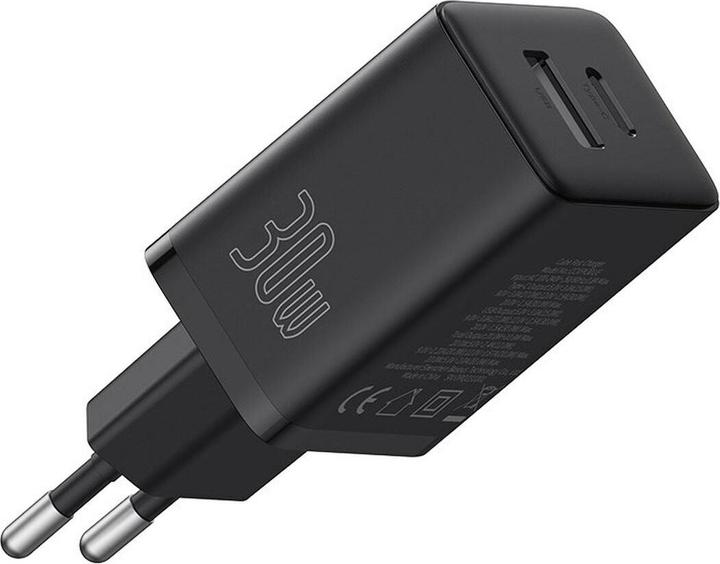 Produktbild Baseus Cube, 30W, 2.4A, 1 x USB-A - 1 x USB-C, schwarz (30 W, 2 Ports)