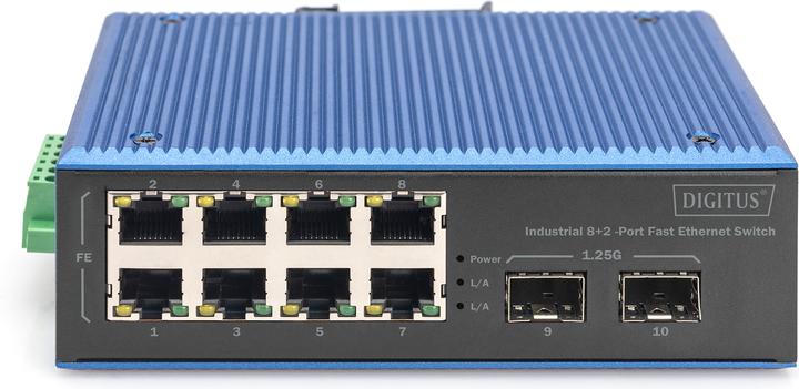 Immagine prodotto Digitus Switch Fast Ethernet industriale a 8+2 porte (8 porte)
