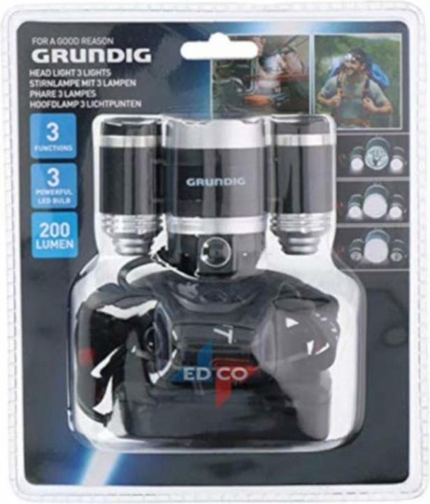 Image du produit Grundig Lampe frontale - 3 Lights LED (200 lm)