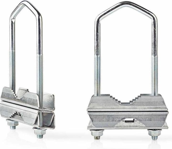 Nedis Satellite Mast Clamp | Diameter: 40 - 60 mm | Steel | Silver (Mirrors + antennas Mounting)