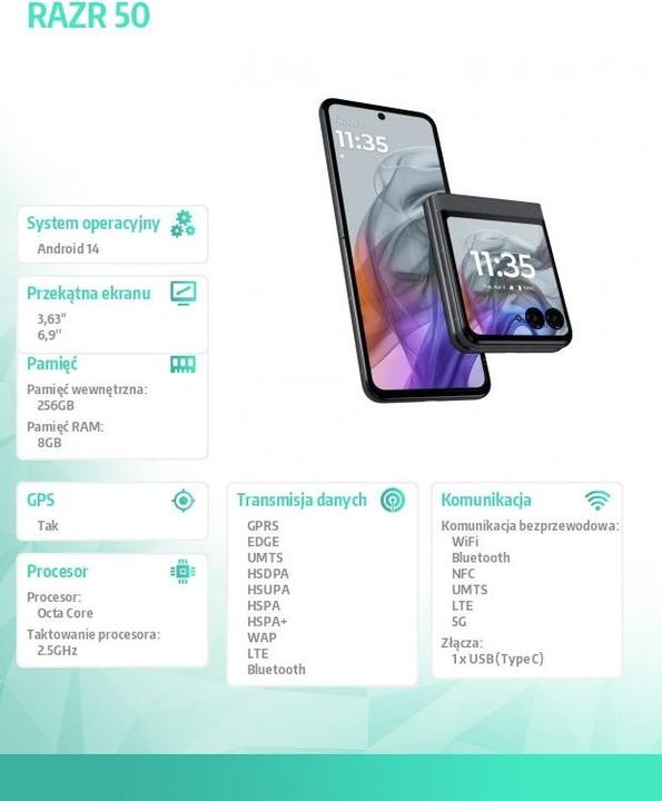 Produktbild Motorola Razr 50 (256 GB, Koala Grey, 6.90", Dual SIM, 5G)