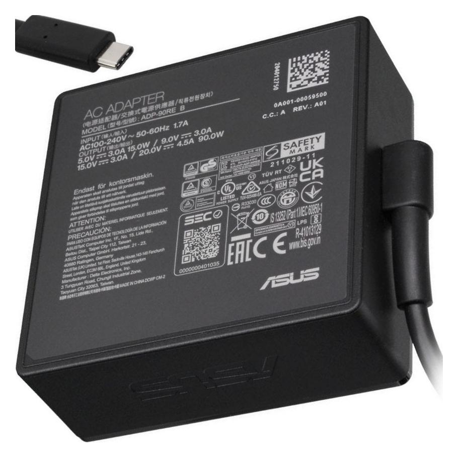 ASUS orig. adaptÃr PD 3P (TYPE-C) (90 W), Notebook Netzteil, Schwarz