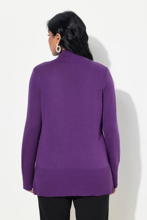 Produktbild Ulla Popken Pullover, Woll-Seidenmischung, Stehkragen, Zierperlen (58)