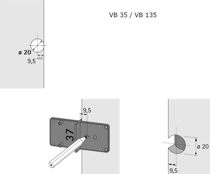 Produktbild Hettich Ankrn-Schablone (Lochplatte, 1 Stk.)