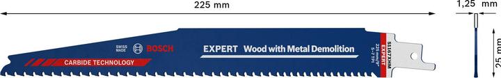 Productafbeelding Bosch Professional Zubehör Expert Hout met Metaal Sloop S 1167 XHM reciprozaagblad, 3 stuks