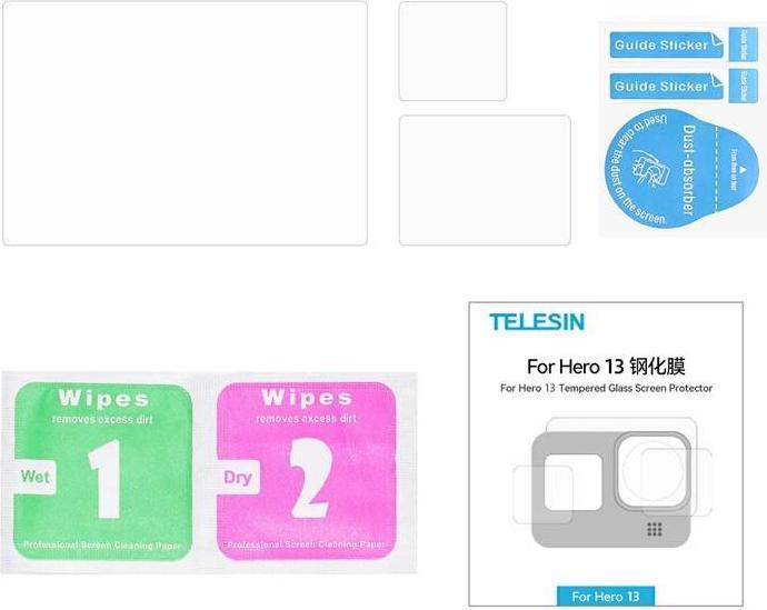 Productafbeelding Telesin 3-in-1 Tempered Glass for GoPro Hero 13 Black (S6-FLM-07-TGP) (GoPro Hero 13)
