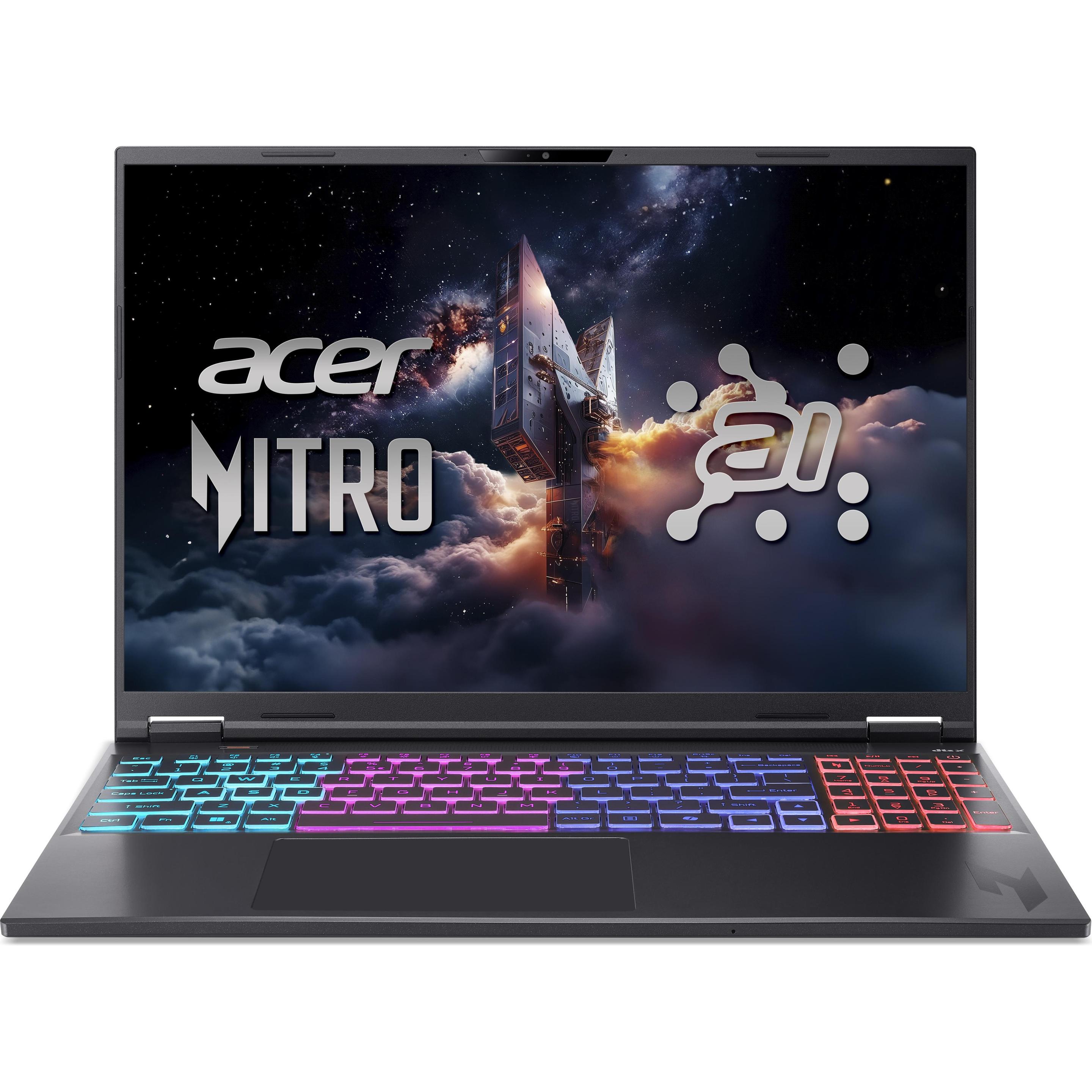 Acer Nitro 16S AI RTX 5070 Ti (16", 1000 GB, 32 GB, DE, AMD Ryzen AI 7 350), Notebook, Schwarz