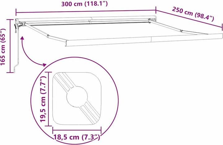 Produktbild vidaXL Aussenmarkise (3 m)