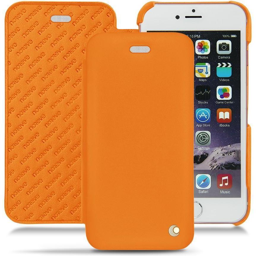 Noreve Lederschutzhülle horizontal (Apple iPhone 6s Plus), Smartphone Hülle, Orange