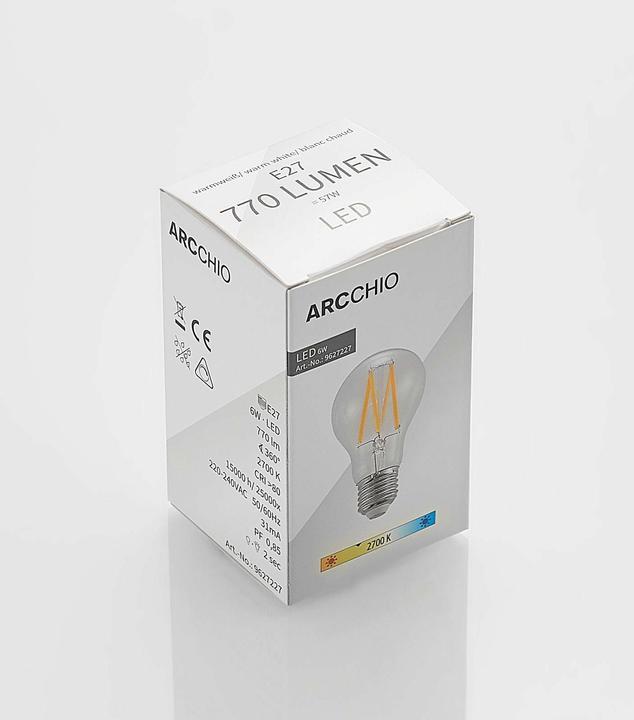 Produktbild Arcchio LED-Lampe E27 6W 2.700K Filament, dimmbar, klar (E27, 6 W, 770 lm, 1 x, E)