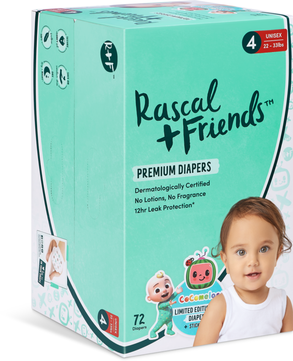 Actual product image Rascal+Friends Premium (Size 4, Pack, 72 Piece)