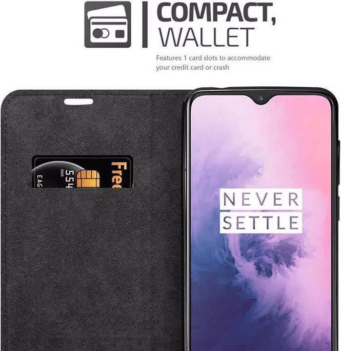 Actual product image Cadorabo Book Invisible Magnet Cover (OnePlus 6T)