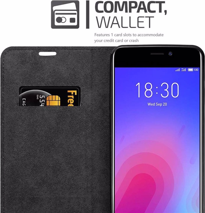 Actual product image Cadorabo Book Invisible Magnet Cover (Meizu M6)