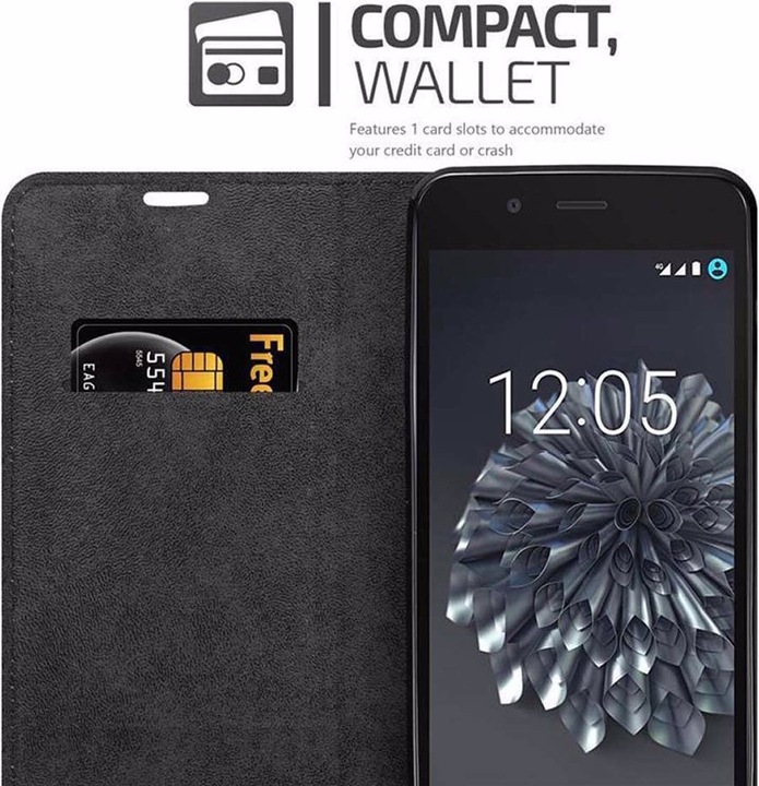 Actual product image Cadorabo Book Invisible Magnet Cover (BQ Aquaris X5 Plus)
