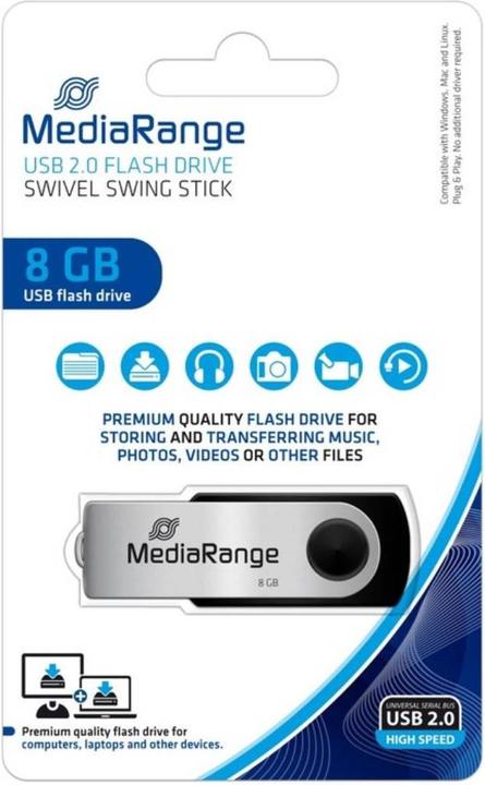 Actual product image MediaRange Memory Drive 2.0 Swivel (8 GB, USB-A)