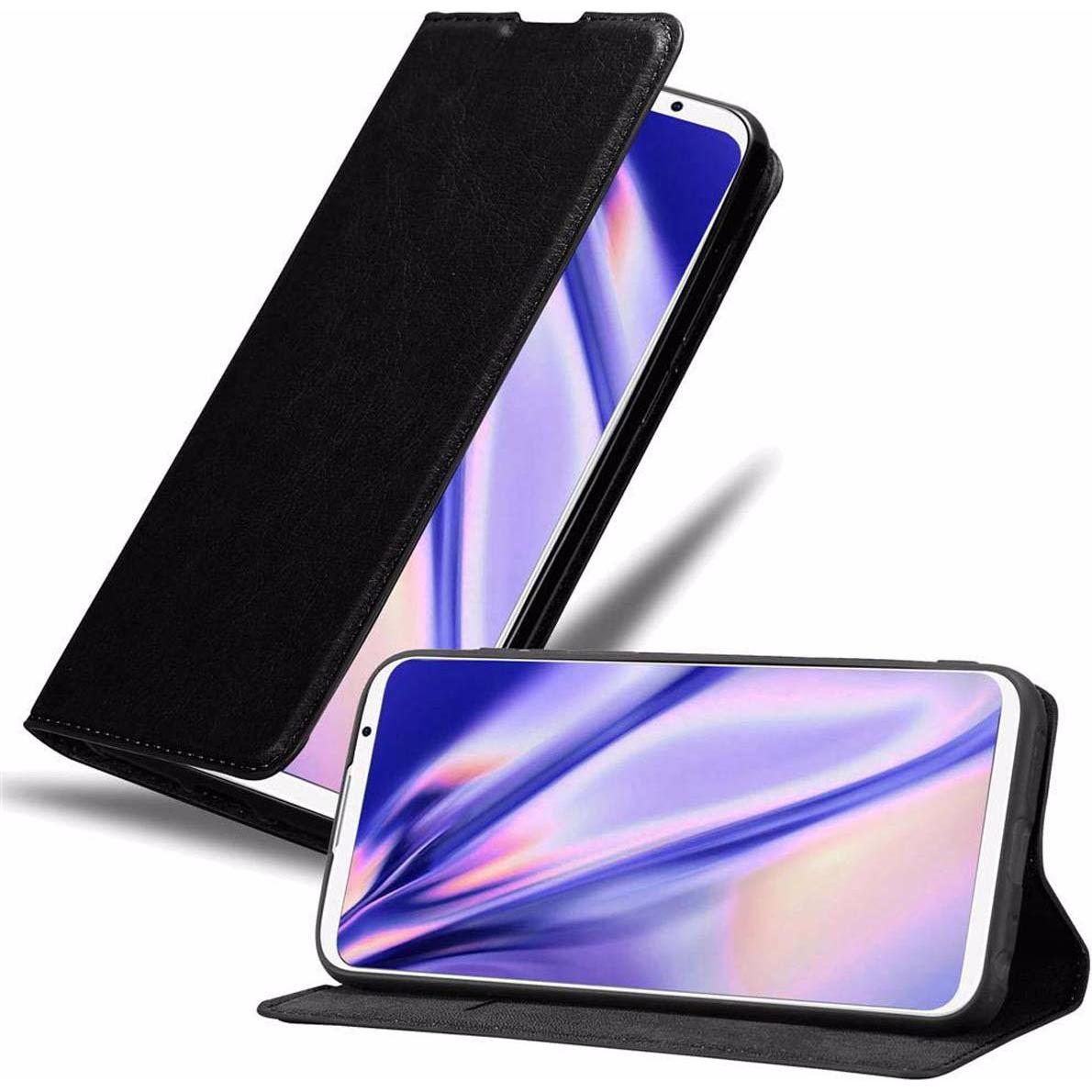Cadorabo Book Invisible Magnet Cover (Meizu 16), Smartphone Hülle, Schwarz