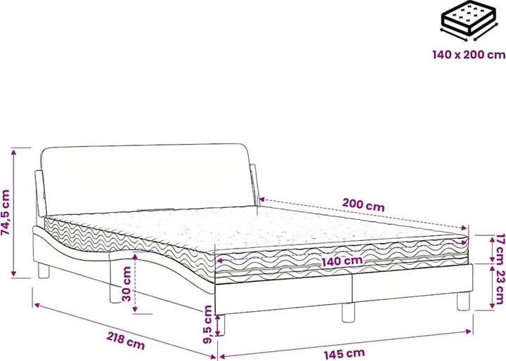Image du produit vidaXL Bettgestell (140 x 200 cm)