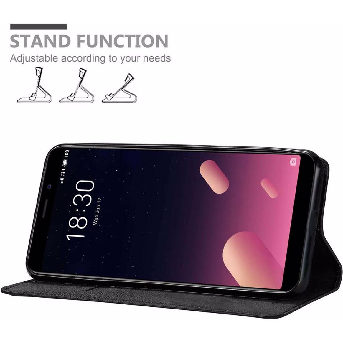 Thumbnail - Cadorabo Book Invisible Magnet Cover (Meizu M6s), Smartphone Hülle, Schwarz