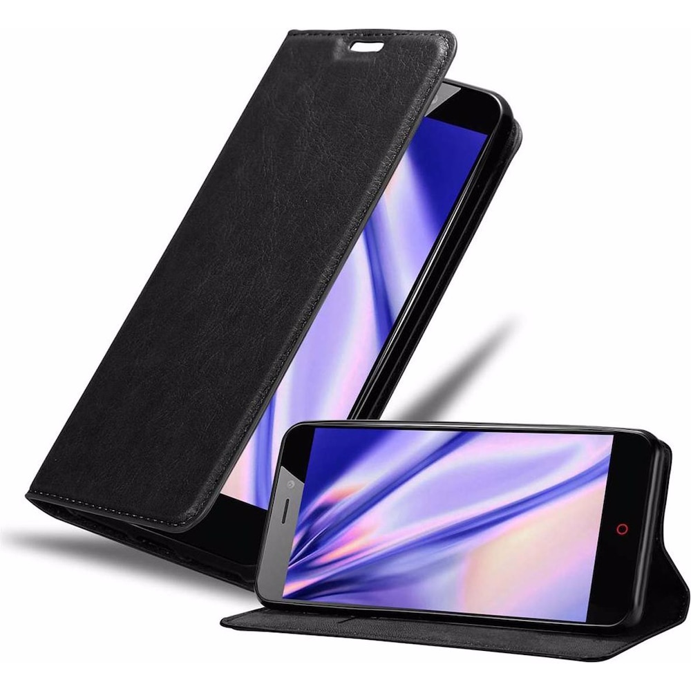 Cadorabo Book Invisible Magnet Cover (ZTE Nubia N1), Smartphone Hülle, Schwarz