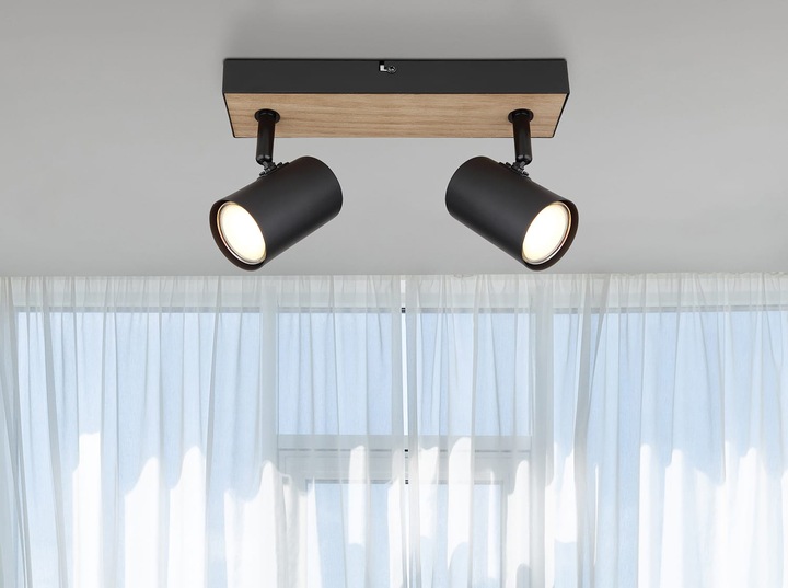 Produktbild Globo Strahler Robby I schwarz matt 2xGU10 (GU10)