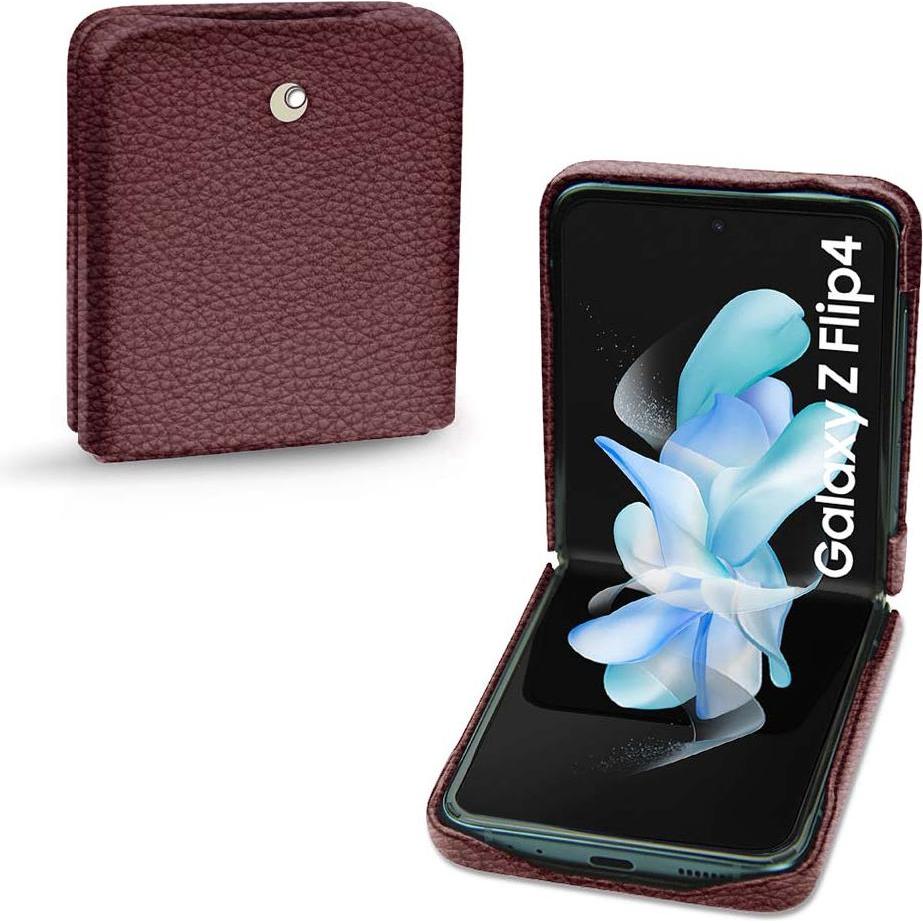 Noreve Lederschutzhülle Samsung Galaxy Z Flip4 (Samsung Galaxy Z Flip4), Smartphone Hülle, Violett