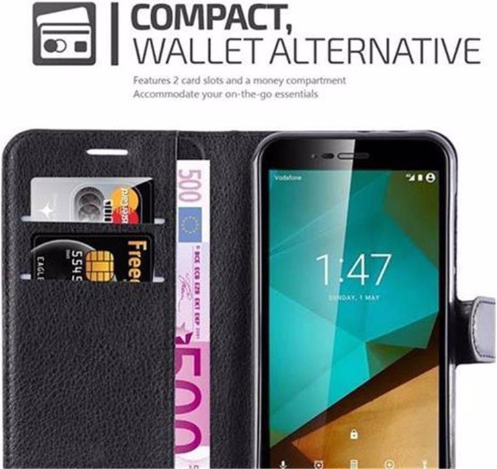 Actual product image Cadorabo Book with stand function cover (Vodafone Smart Prime 7)