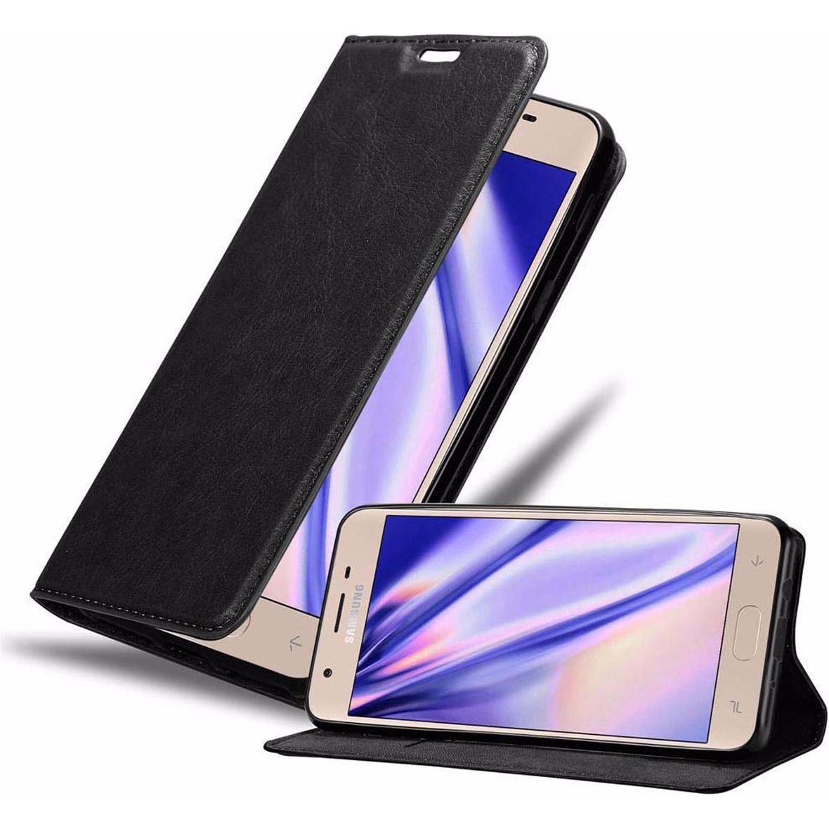 Cadorabo Book Invisible Magnet Cover (Samsung Galaxy J3 (2018)), Smartphone Hülle, Schwarz