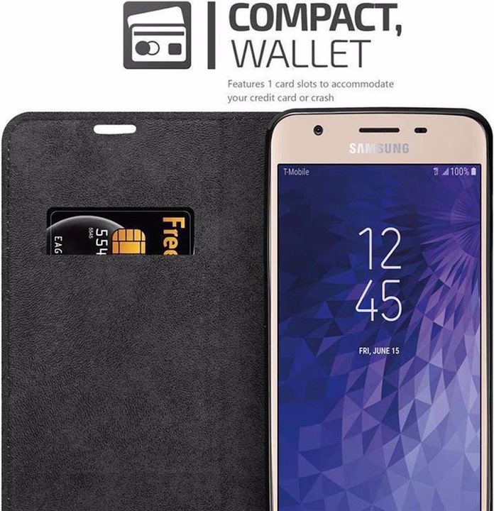 Actual product image Cadorabo Book Invisible Magnet Cover (Samsung Galaxy J3 (2018))