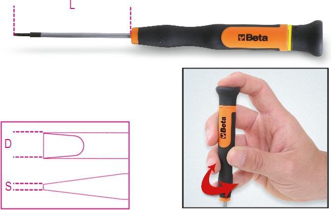 BETA 012570020 Mikro-Schlitzschraubendreher - 0,4x2 SxD mm