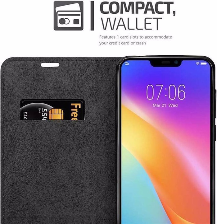 Actual product image Cadorabo Book Invisible Magnet Cover (Vivo Y81i)