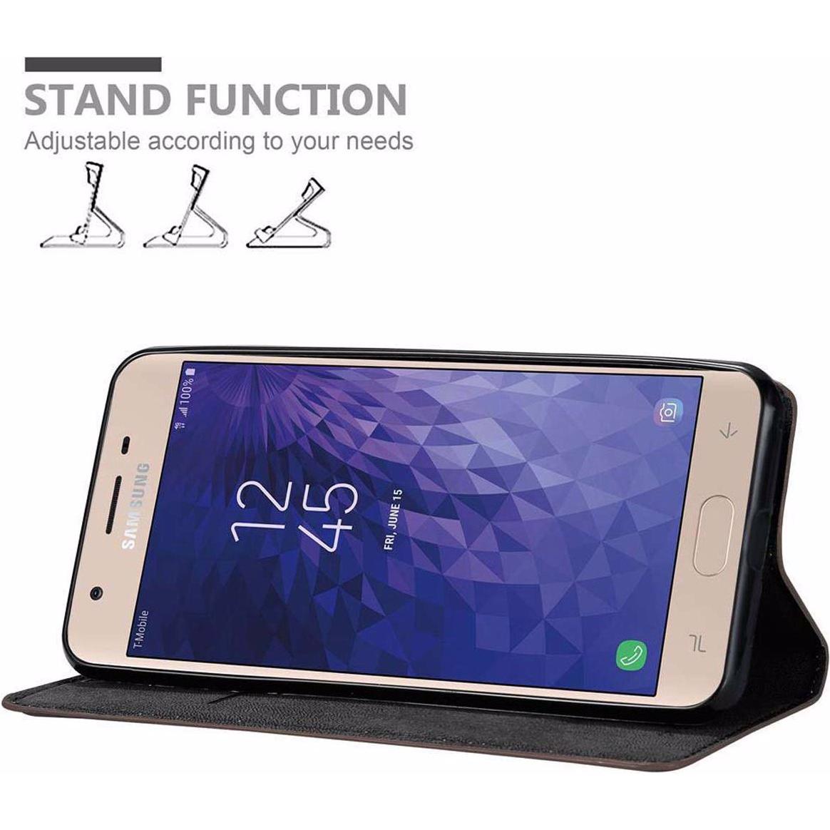 Thumbnail - Cadorabo Book Invisible Magnet Cover (Samsung Galaxy J3 (2018)), Smartphone Hülle, Braun