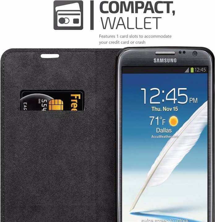 Actual product image Cadorabo Book Invisible Magnet Cover (Samsung Galaxy Note 2)