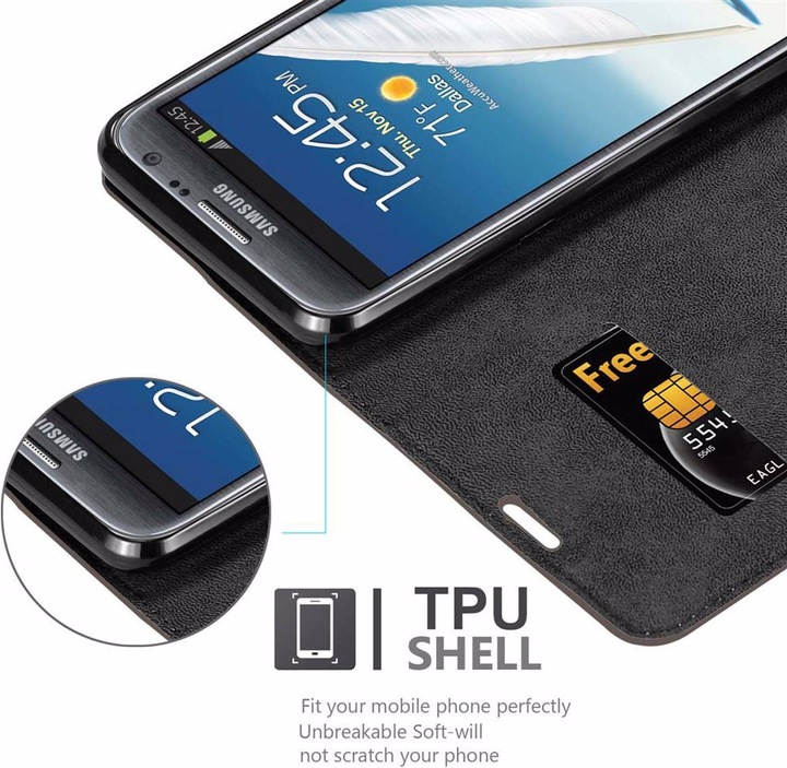 Actual product image Cadorabo Book Invisible Magnet Cover (Samsung Galaxy Note 2)
