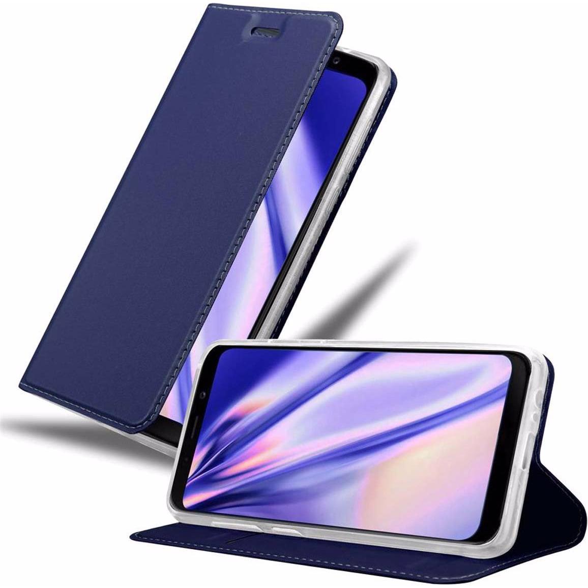 Cadorabo Book Classy Style Cover (Samsung Galaxy J6 (2018)), Smartphone Hülle, Blau